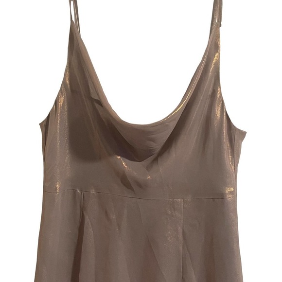 Majorellle Metallic Slip Mini Dress w/Deep Scoop - Picture 2 of 8